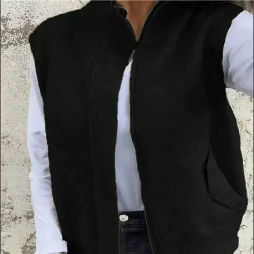 CHAQUETA DE LANA CON CREMALLERA PARA MUJER