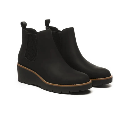 BOTAS CON PLATAFORMA ELÁSTICA Y SUELA ANTIDESLIZANTE CON CUÑA SIN CORDONES DE INVIERNO PARA MUJER