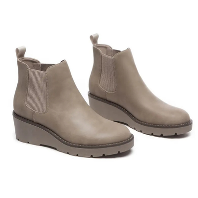 BOTAS CON PLATAFORMA ELÁSTICA Y SUELA ANTIDESLIZANTE CON CUÑA SIN CORDONES DE INVIERNO PARA MUJER