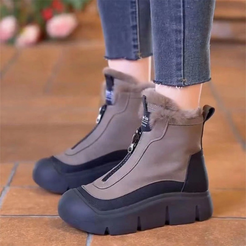 BOTAS DE NIEVE IMPERMEABLES Y CÁLIDAS PARA MUJER CON CIERRE DE CREMALLERA