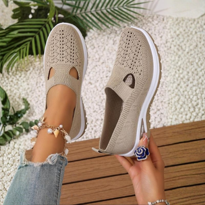 ZAPATILLAS CON PUNTA REDONDA DEPORTIVAS CON MALLA LISA Y MODERNAS PARA MUJER