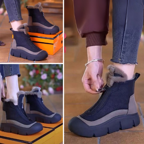BOTAS DE NIEVE IMPERMEABLES Y CÁLIDAS PARA MUJER CON CIERRE DE CREMALLERA