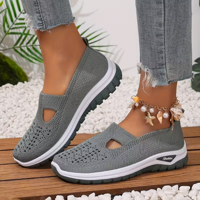 ZAPATILLAS CON PUNTA REDONDA DEPORTIVAS CON MALLA LISA Y MODERNAS PARA MUJER