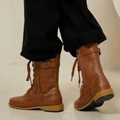 BOTAS CON SOPORTYE DE ARCO PARA MUJER CON PUNTA REDONDA Y CREMALLERA LATERAL
