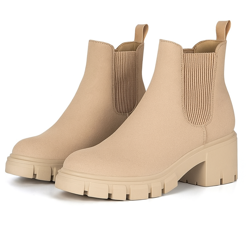 BOTAS SUELA GRUESA Y ELASTICO EN EL TOBILLO PARA MUJER