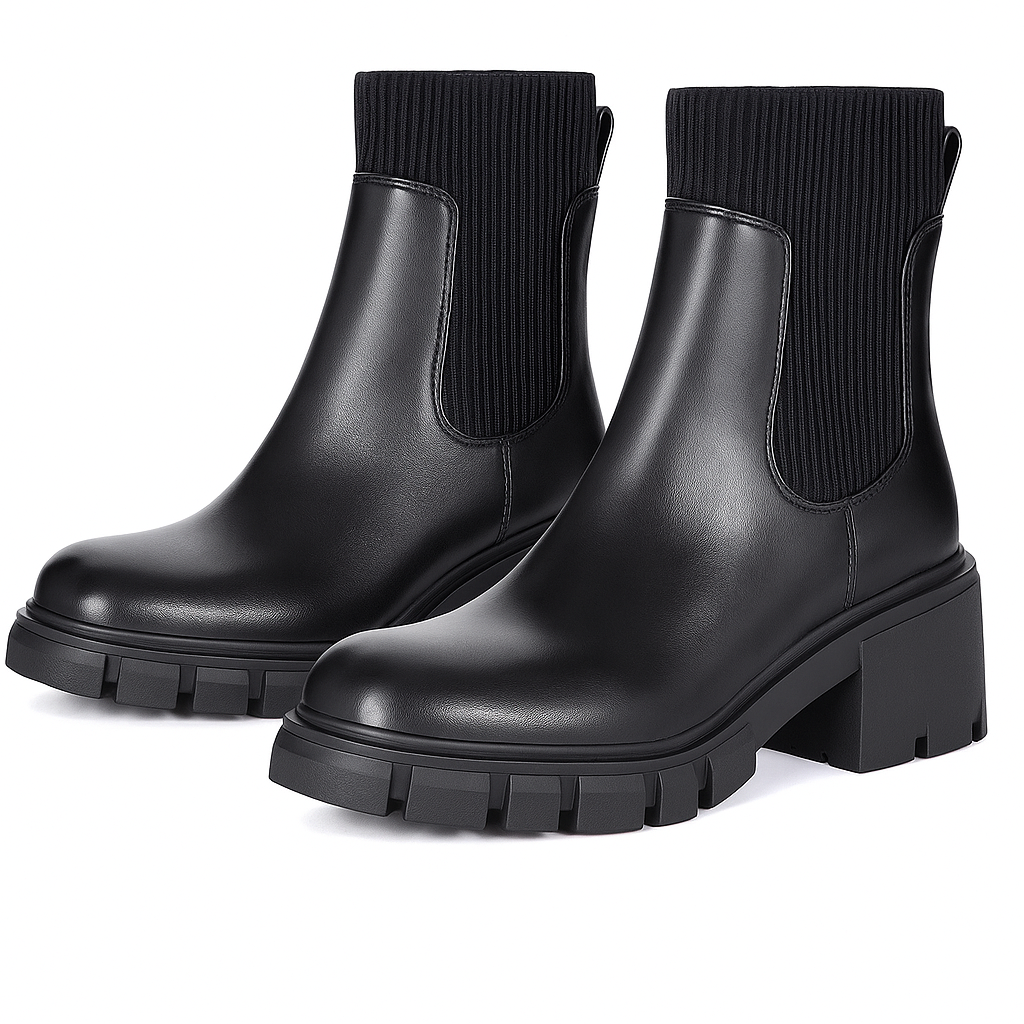 BOTAS SUELA GRUESA Y ELASTICO EN EL TOBILLO PARA MUJER