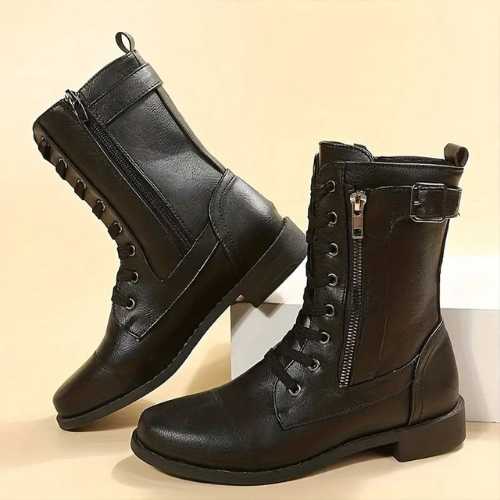 BOTAS CON SOPORTYE DE ARCO PARA MUJER CON PUNTA REDONDA Y CREMALLERA LATERAL