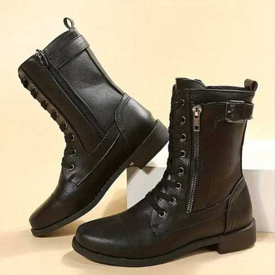 BOTAS CON SOPORTYE DE ARCO PARA MUJER CON PUNTA REDONDA Y CREMALLERA LATERAL