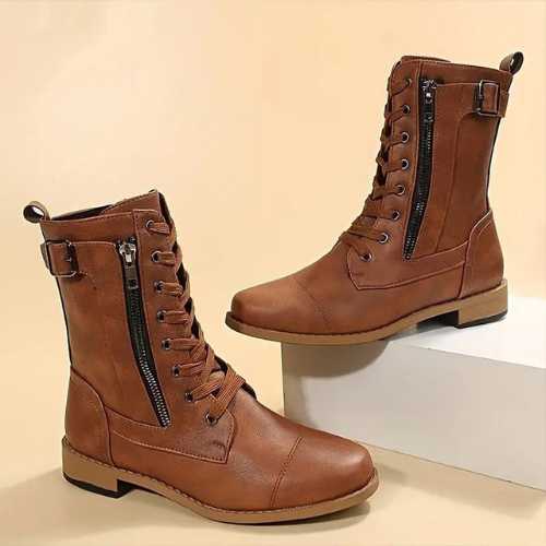 BOTAS CON SOPORTYE DE ARCO PARA MUJER CON PUNTA REDONDA Y CREMALLERA LATERAL