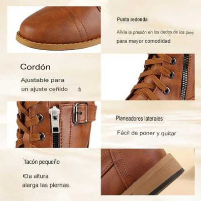 BOTAS CON SOPORTYE DE ARCO PARA MUJER CON PUNTA REDONDA Y CREMALLERA LATERAL