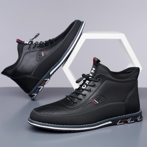ZAPATOS DE CUERO INFORMALES DE CORTE MEDIO PARA HOMBRE