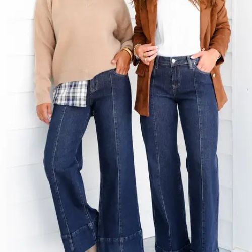 PANTALONES VAQUEROS TALLE MEDIO, ELÁSTICOS PARA MUJER DINÁMICA