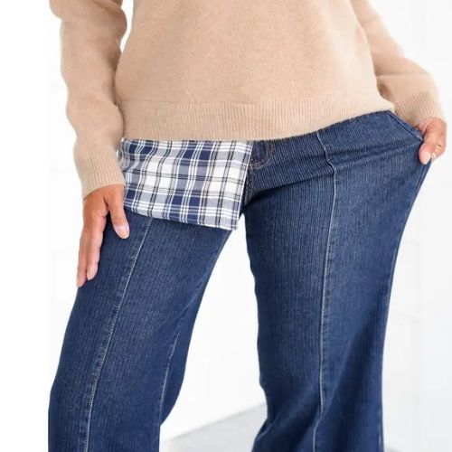 PANTALONES VAQUEROS TALLE MEDIO, ELÁSTICOS PARA MUJER DINÁMICA
