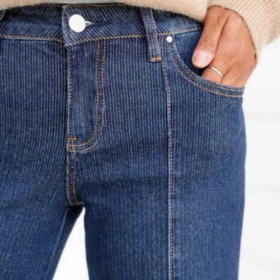 PANTALONES VAQUEROS TALLE MEDIO, ELÁSTICOS PARA MUJER DINÁMICA