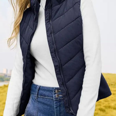 CHALECO ACOLCHADO CON CUELLO ALTO PARA MUJER