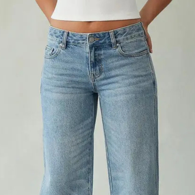 VAQUEROS HOLGADOS DE TALLE BAJO PARA MUJER