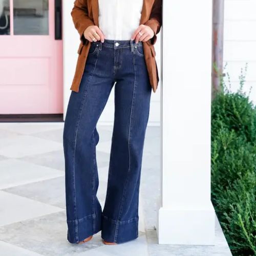 PANTALONES VAQUEROS TALLE MEDIO, ELÁSTICOS PARA MUJER DINÁMICA