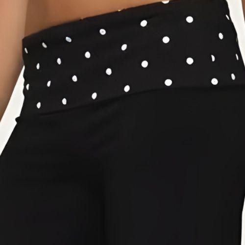 PANTALONES CON PLIEGUES Y LUNARES PARA MUJER