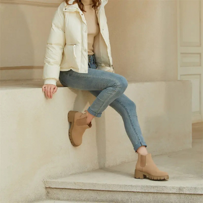 BOTAS SUELA GRUESA Y ELASTICO EN EL TOBILLO PARA MUJER