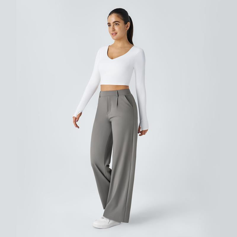 PANTALÓN DE CINTURA ALTA ELEGANTE PARA MUJER
