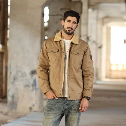 CHAQUETA DE INVIERNO FORRADA Y CÁLIDA PARA HOMBRE