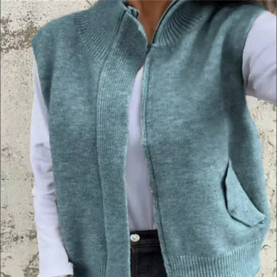 CHAQUETA DE LANA CON CREMALLERA PARA MUJER