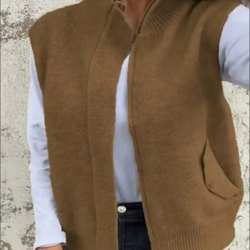 CHAQUETA DE LANA CON CREMALLERA PARA MUJER