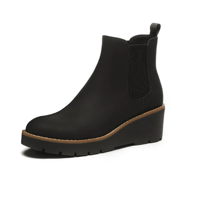 BOTAS CON PLATAFORMA ELÁSTICA Y SUELA ANTIDESLIZANTE CON CUÑA SIN CORDONES DE INVIERNO PARA MUJER