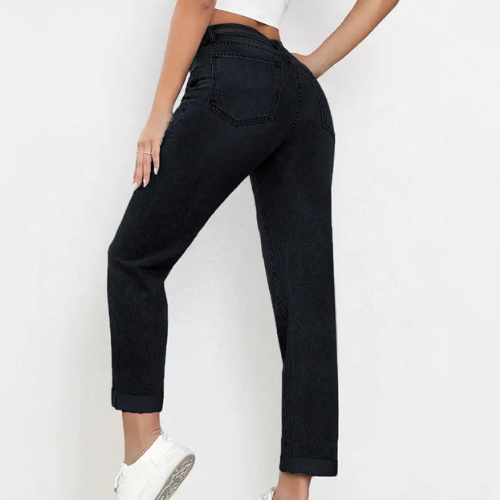 PANTALONES VERSÁTILES, AJUSTADOS DE TALLE MEDIO, ROPA URBANA PARA MUJER.