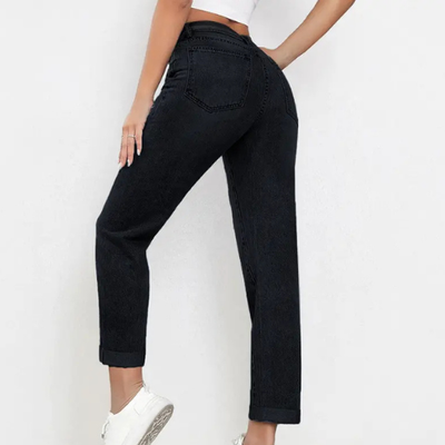 PANTALONES VERSÁTILES, AJUSTADOS DE TALLE MEDIO, ROPA URBANA PARA MUJER.