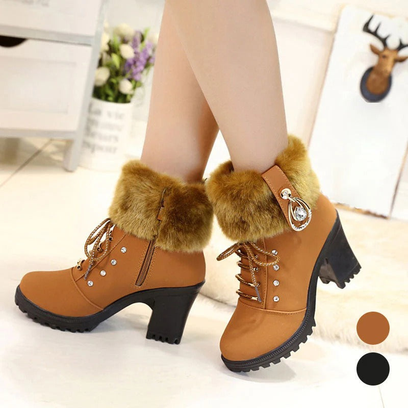 BOTINES DE TACÓN CON CREMALLERA PARA MUJER