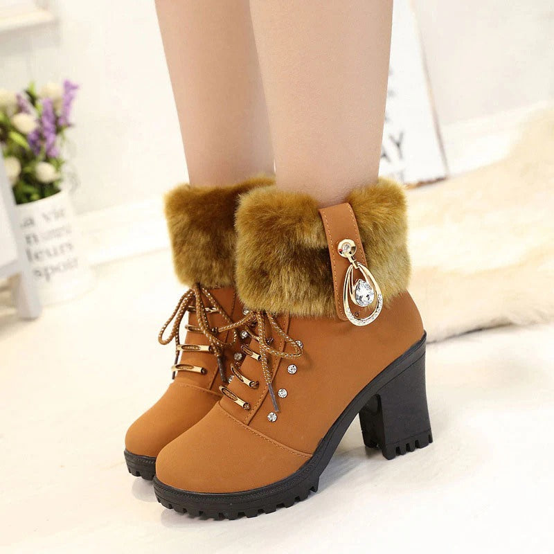 BOTINES DE TACÓN CON CREMALLERA PARA MUJER