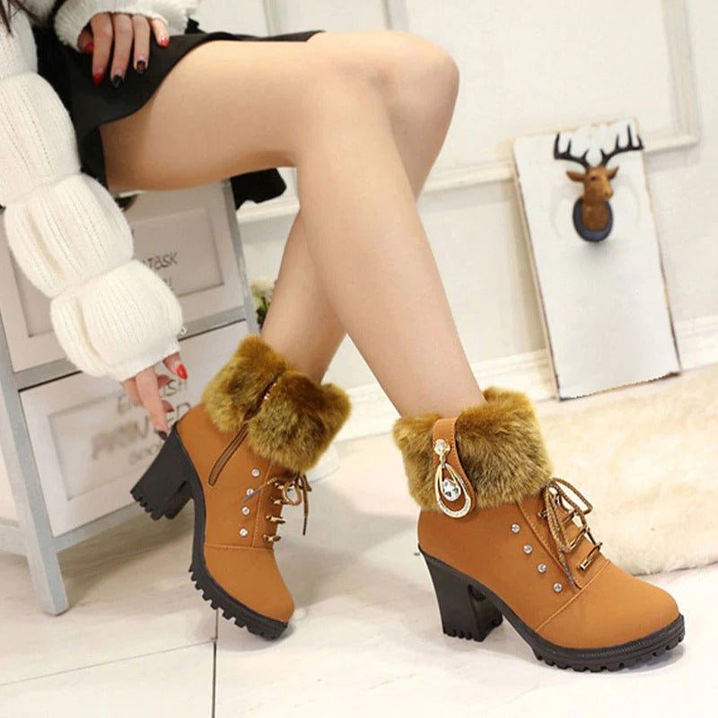 BOTINES DE TACÓN CON CREMALLERA PARA MUJER