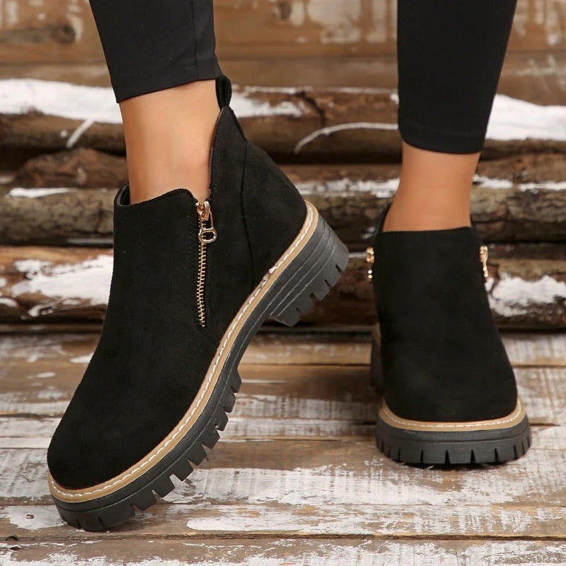 BOTAS CON PUNTA REDONDA PARA MUJER