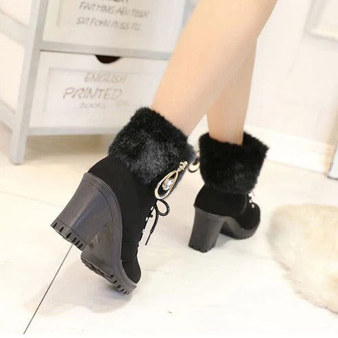 BOTINES DE TACÓN CON CREMALLERA PARA MUJER